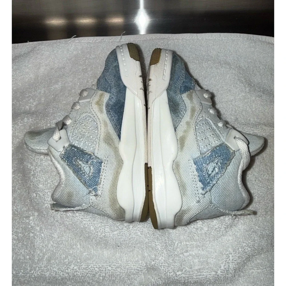 Nike Air Jordan‎ 4 Denim Toddler Size 8C Retro TEX (TD) Sneakers